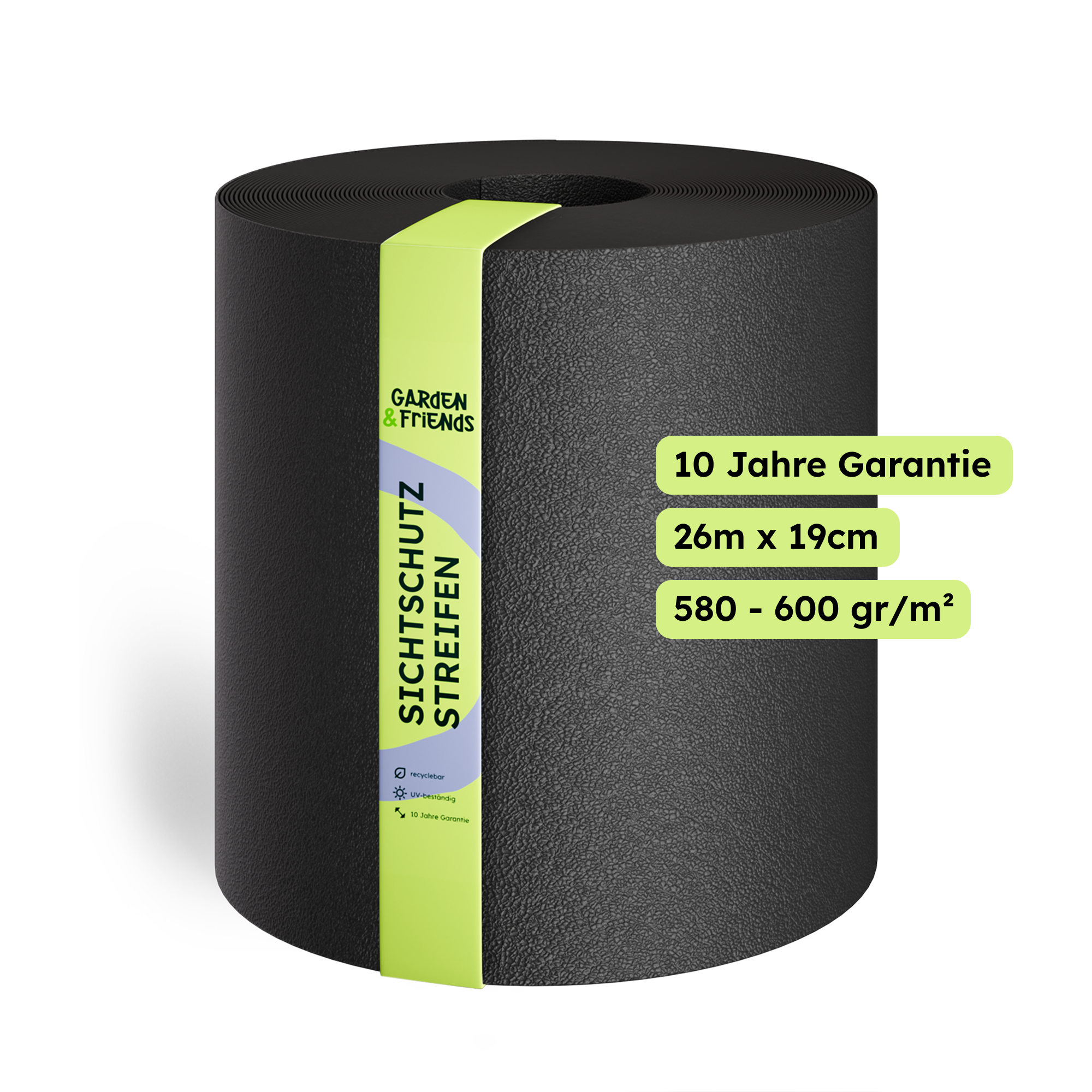 FARA PVC-Free Polypropylene Fence Privacy Screen Strips - Stone Look, No Plasticisers, No Yellowing (UV Class 10) - 26 m Long, 19 cm High, 10-Year Guarantee, Privacy Screen Tape with Orange Skin Shape
