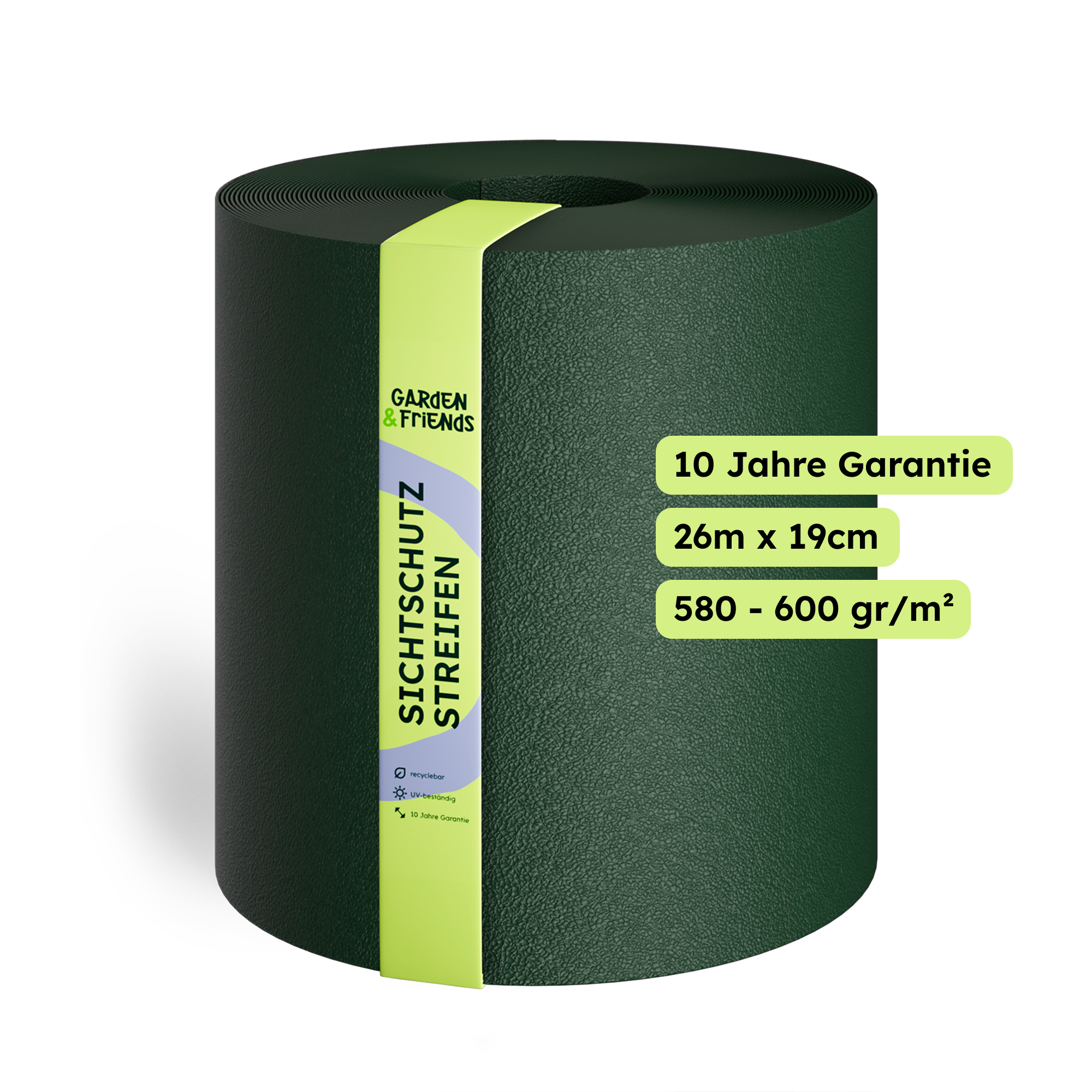 FARA PVC-Free Polypropylene Fence Privacy Screen Strips - Stone Look, No Plasticisers, No Yellowing (UV Class 10) - 26 m Long, 19 cm High, 10-Year Guarantee, Privacy Screen Tape with Orange Skin Shape