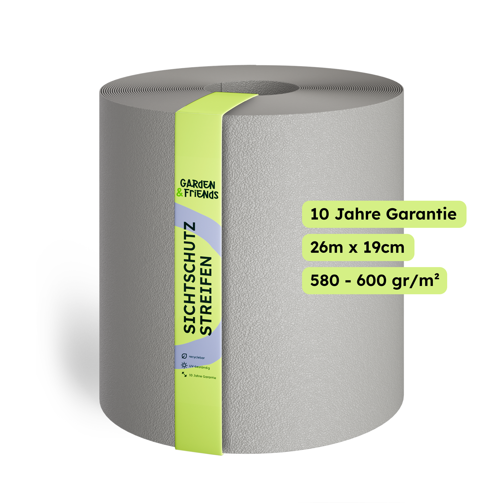 FARA PVC-Free Polypropylene Fence Privacy Screen Strips - Stone Look, No Plasticisers, No Yellowing (UV Class 10) - 26 m Long, 19 cm High, 10-Year Guarantee, Privacy Screen Tape with Orange Skin Shape