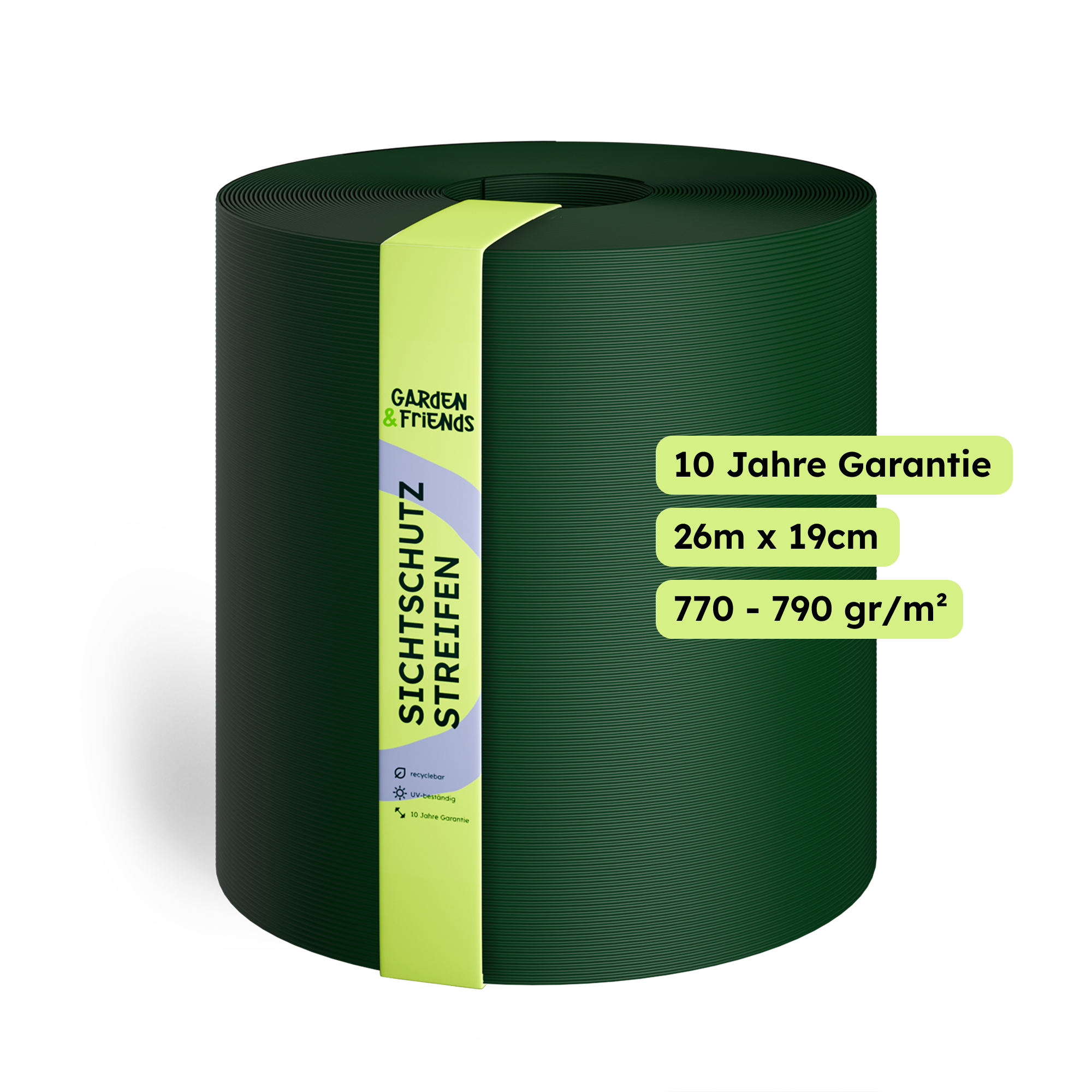 MILA PVC-Free Polypropylene Fence Privacy Screen Strips - Carbon Look, No Plasticisers, No Yellowing (UV Class 10) - 26 m Long, 19 cm High, 10-Year Guarantee, Privacy Screen Tape with Smart Mat Shape