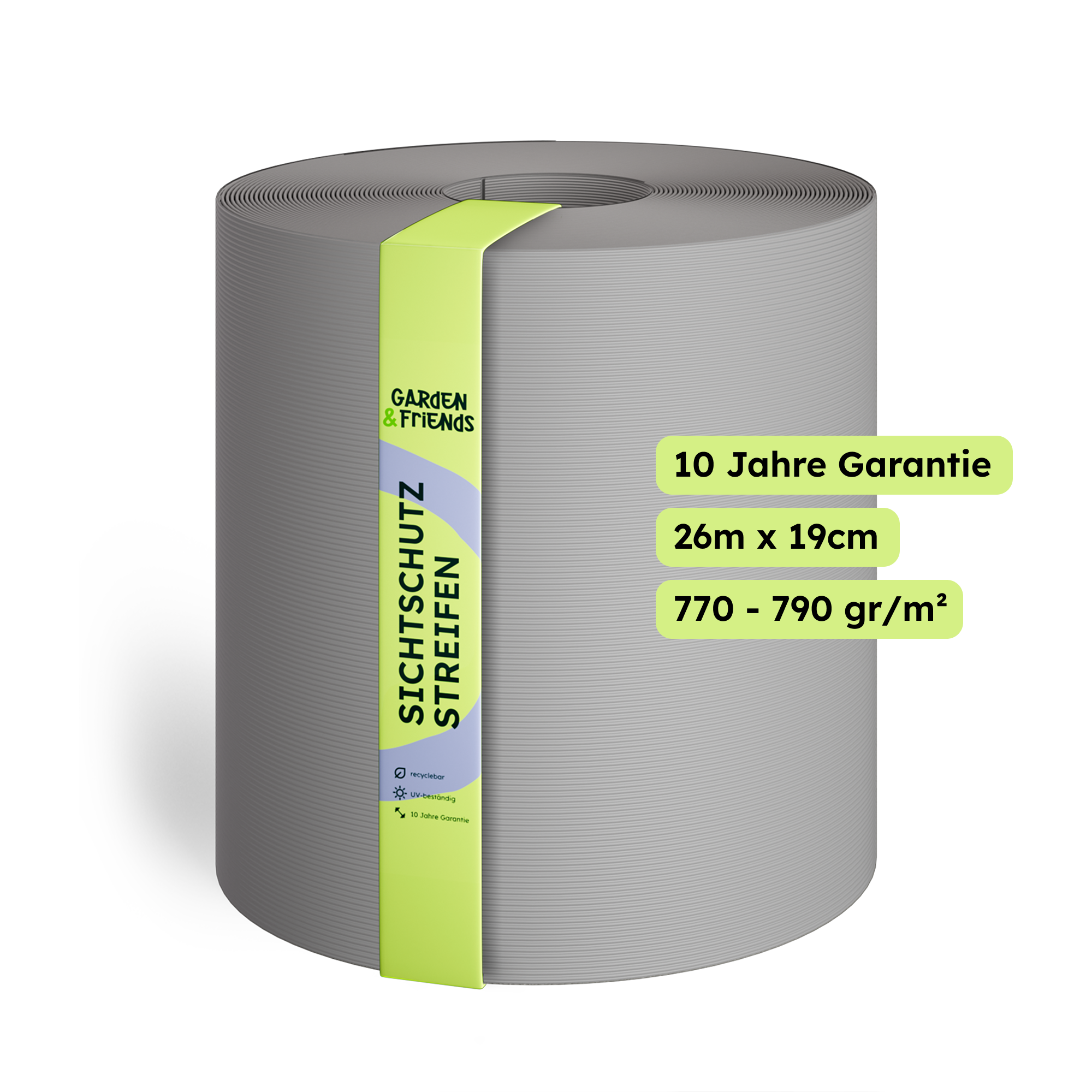 MILA PVC-Free Polypropylene Fence Privacy Screen Strips - Carbon Look, No Plasticisers, No Yellowing (UV Class 10) - 26 m Long, 19 cm High, 10-Year Guarantee, Privacy Screen Tape with Smart Mat Shape