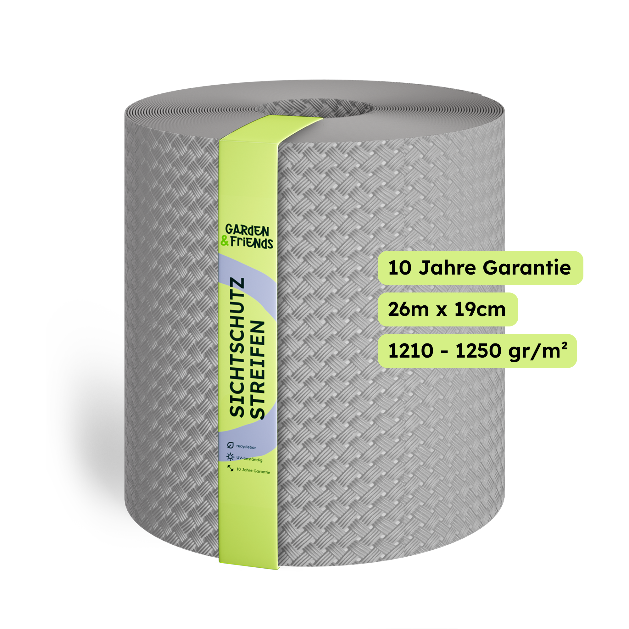 WOVA PVC-Free Polypropylene Fence Privacy Screen Strips - Rattan Look, No Plasticisers, No Yellowing (UV Class 10) - 26 m Long, 19 cm High, 10-Year Guarantee, Privacy Screen Tape with Technorattan Shape