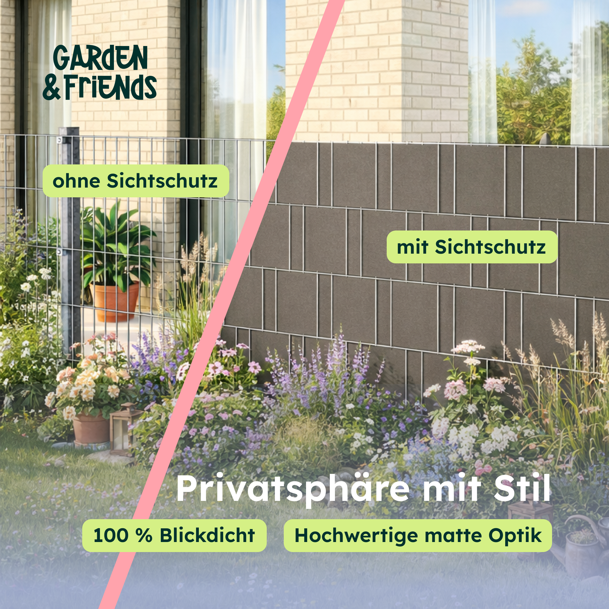 SUNA Dur Brise-vue Prédécoupé 10× 2,55m × 19cm Grillage Double Fil Sans PVC