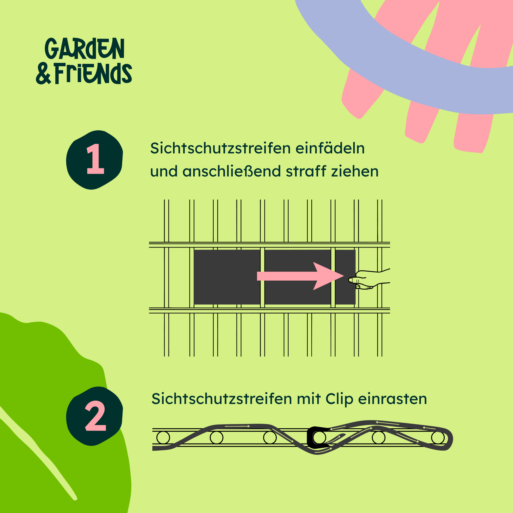 MILA Hart-Sichtschutzstreifen vorgeschnitten 60 × 2,55m 19cm Doppelstabmattenzaun PP