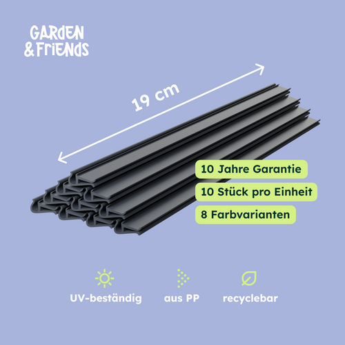 Befestigungsclips Sichtschutzstreifen Doppelstabmatten 19cm 10er-Set