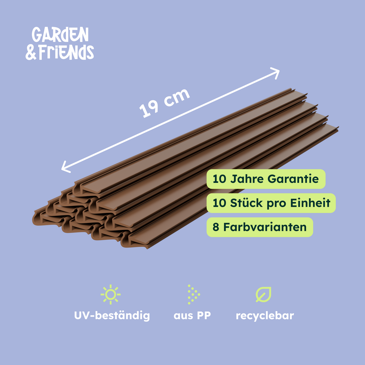 Befestigungsclips Sichtschutzstreifen Doppelstabmatten 19cm 10er-Set